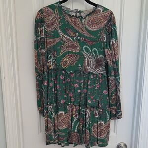 Wonderly Multicolor Paisley Long Sleeve Dress